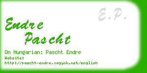 endre pascht business card